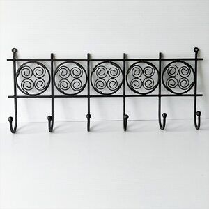 Rogersville Metal 6 Hook Wall Mounted Coat/Hat Rack Rustic Farmhouse EUC